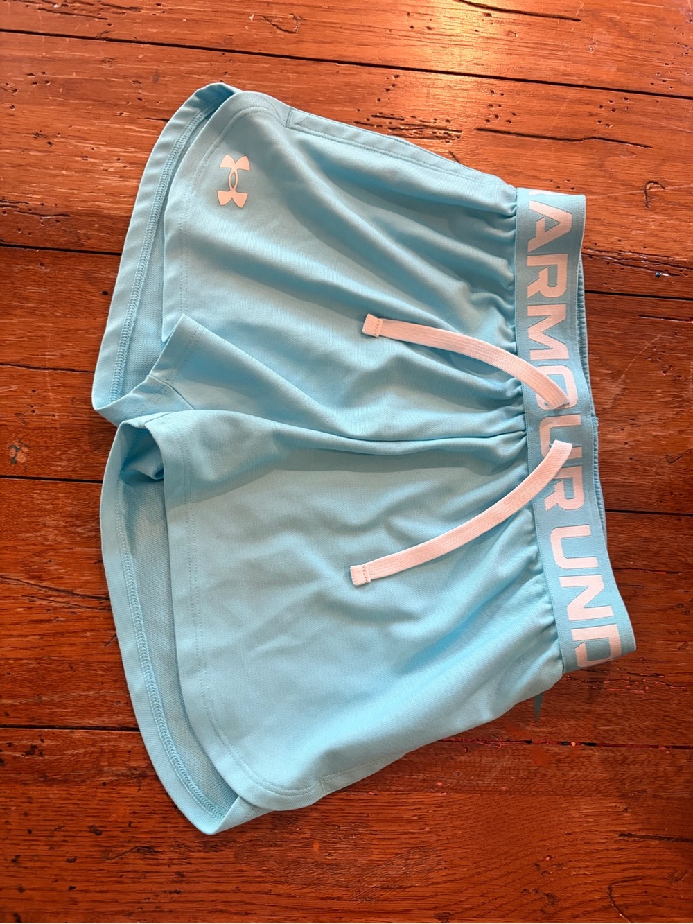 Girls youth Under Armor shorts sky blue